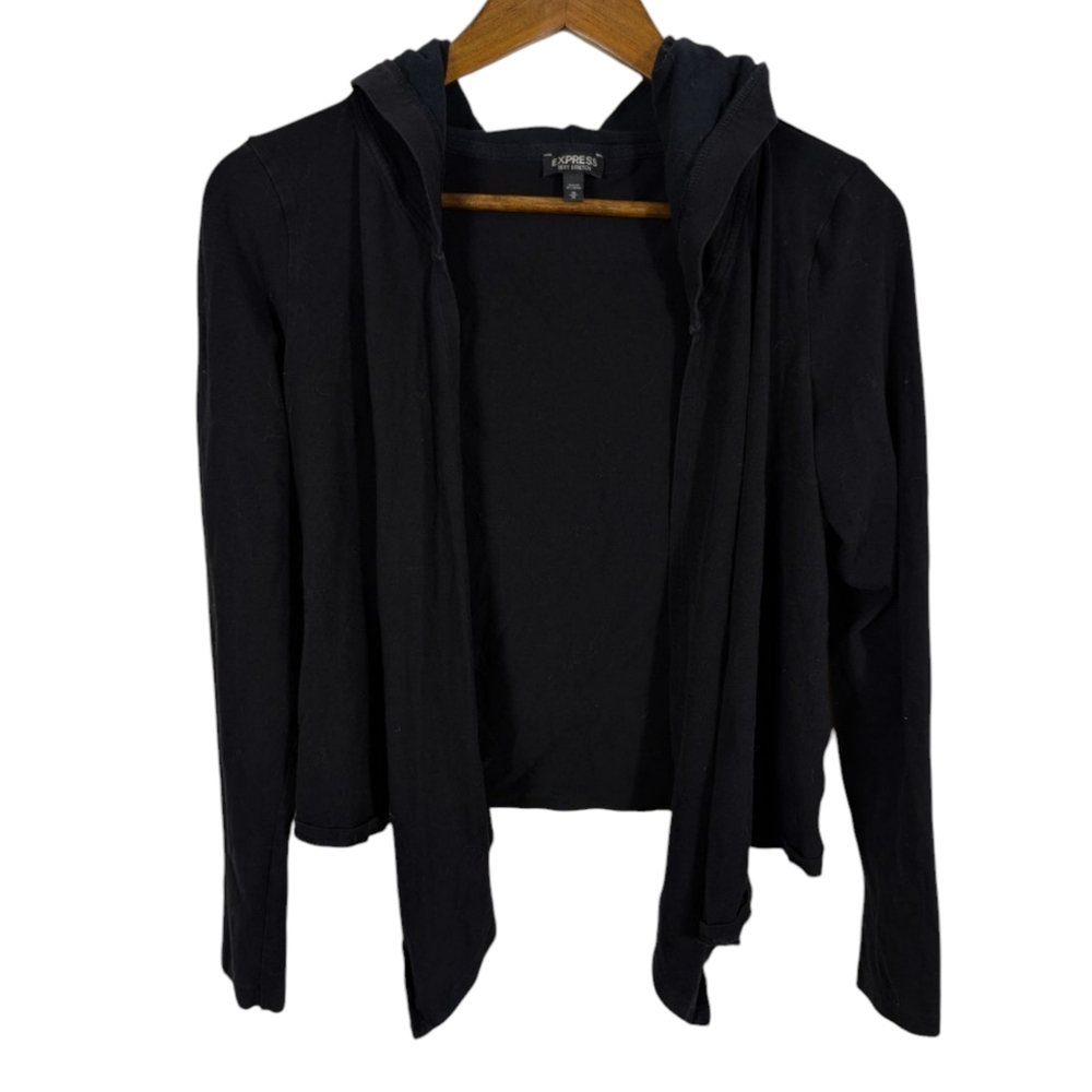 Express Sexy Stretch Cotton Spandex Open Hoodie Cardigan Light Sweatshirt